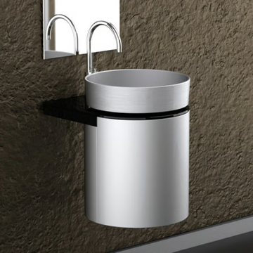 LEONARDO KOIN MEDIO RHO DARK INOX - Wooden vanity unit by Glass Design - view 3